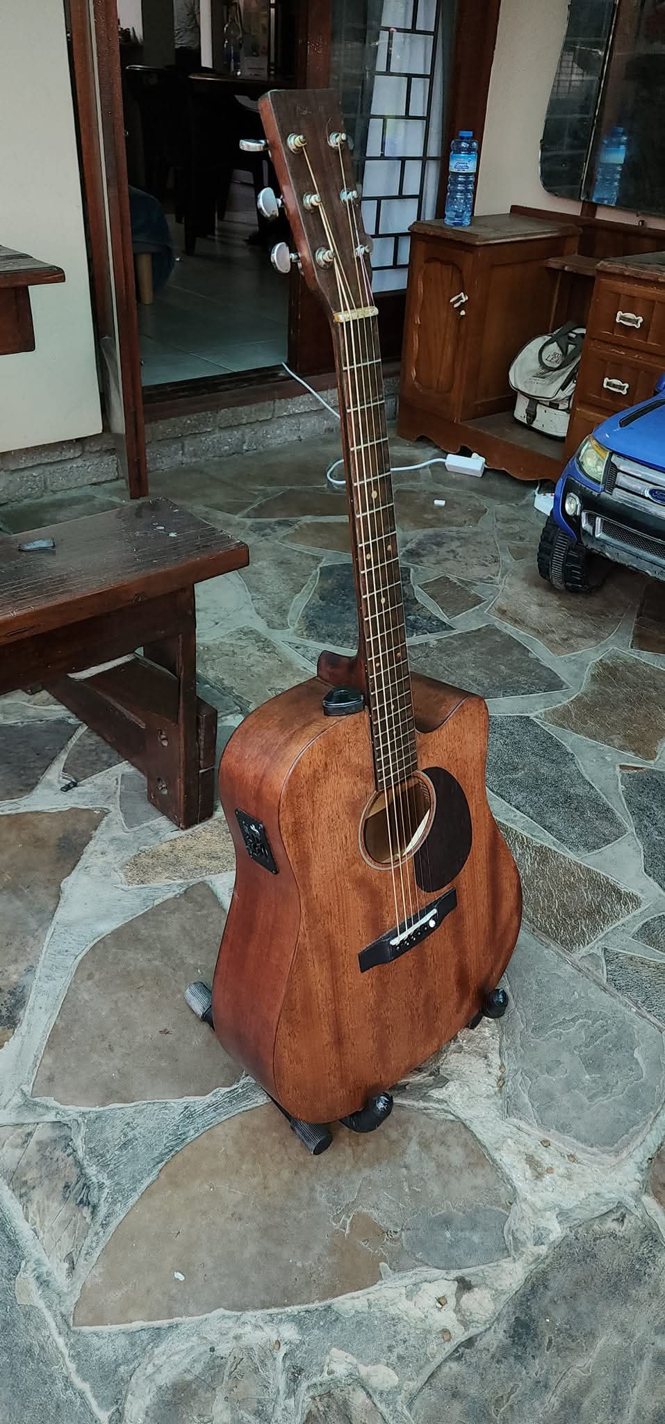 Completed guitar after repair